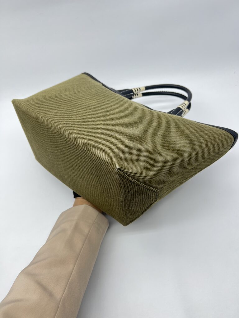 Hermes Steeple 25 Toile H/Swift Vert Militaire Noir