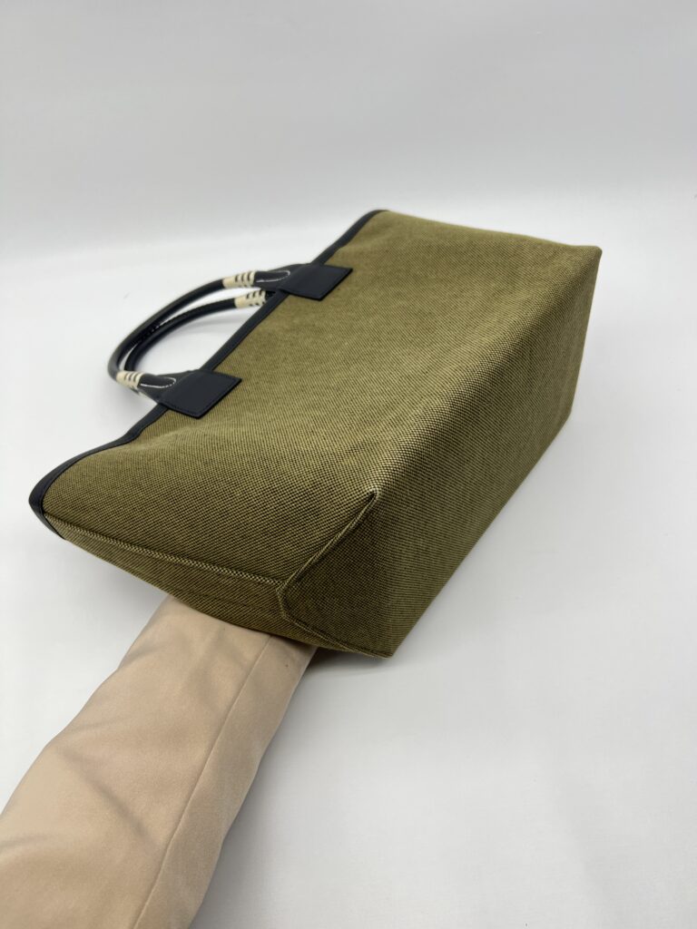 Hermes Steeple 25 Toile H/Swift Vert Militaire Noir
