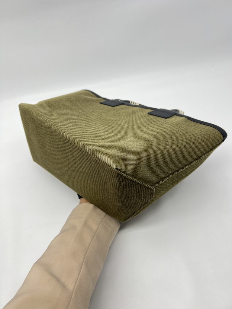 Hermes Steeple 25 Toile H/Swift Vert Militaire Noir