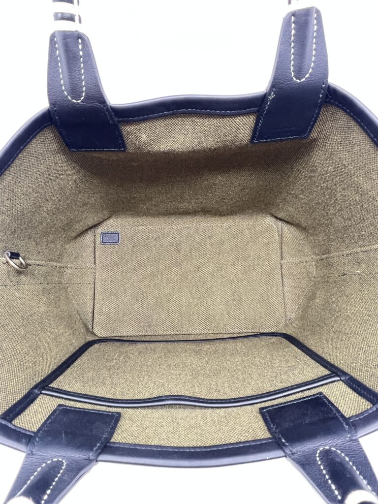 Hermes Steeple 25 Toile H/Swift Vert Militaire Noir