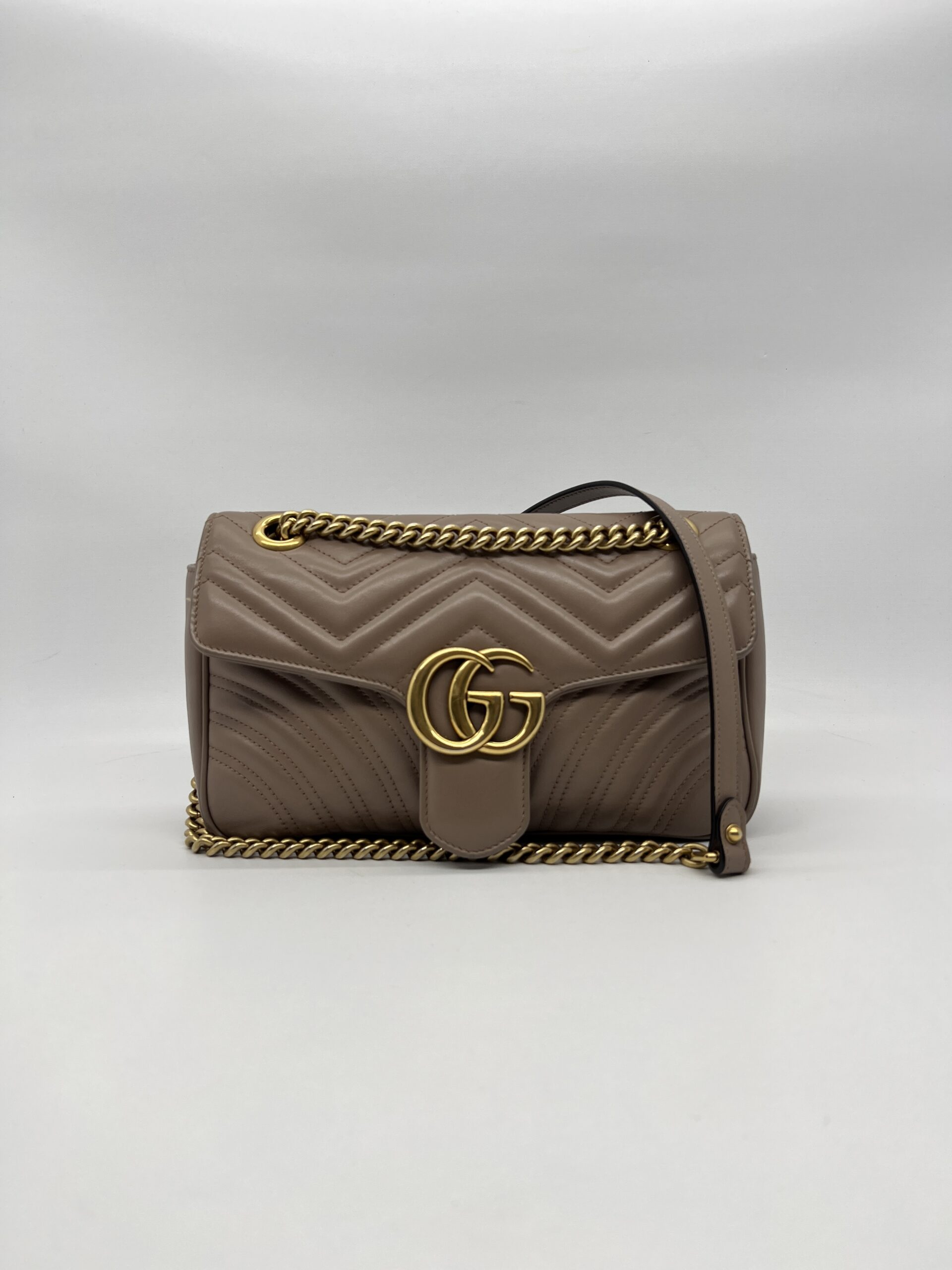 Gucci Marmont Flap Small Nude GHW