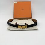 Hermes Kelly Belt Epsom Noir RGHW