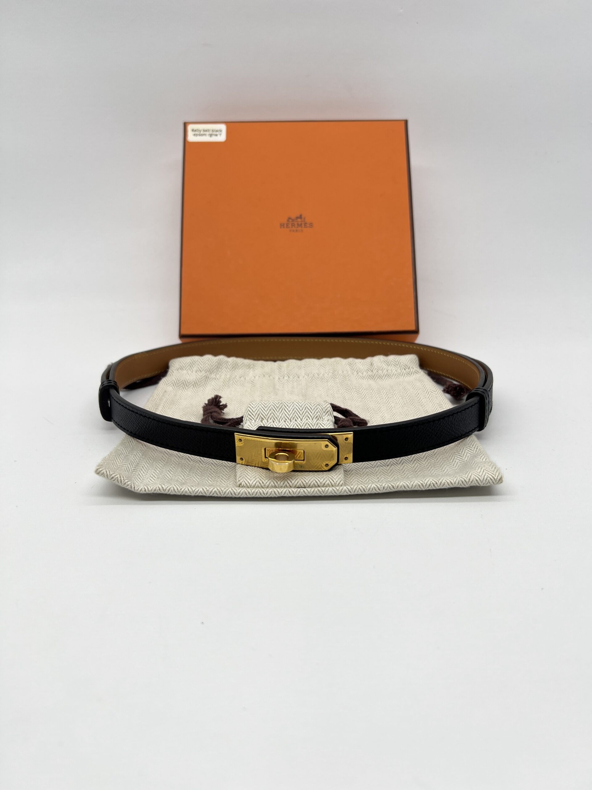 Hermes Kelly Belt Epsom Noir RGHW