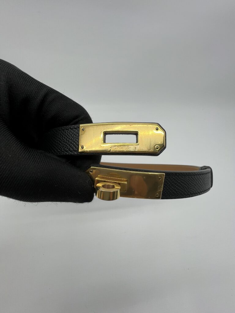Hermes Kelly Belt Epsom Noir RGHW