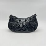 Balenciaga Le Cagole Mini Embossed Croco Black