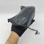 Balenciaga Le Cagole Mini Embossed Croco Black