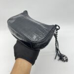 Balenciaga Le Cagole Mini Embossed Croco Black