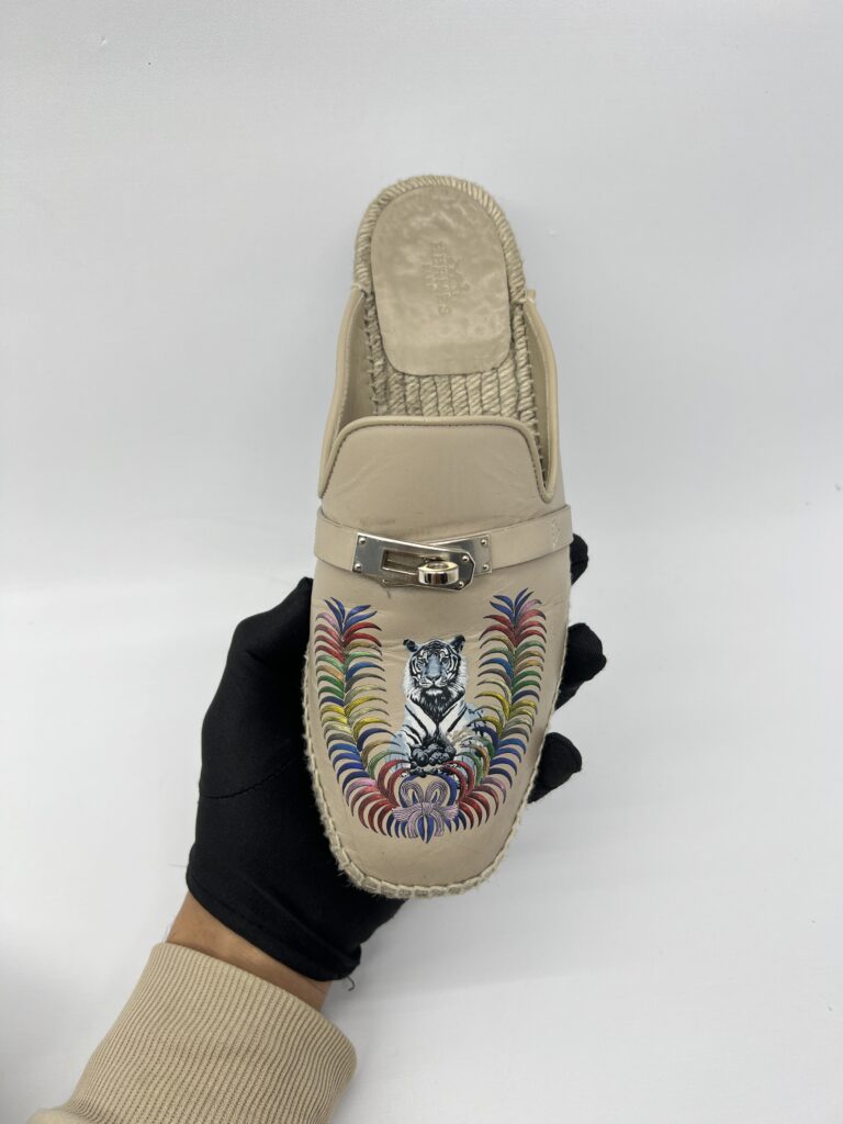 Hermes Feria Espadrilles White Eraser/Multicolor PHW