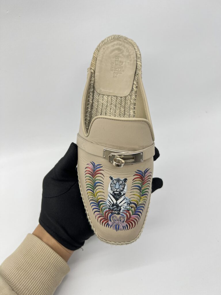 Hermes Feria Espadrilles White Eraser/Multicolor PHW