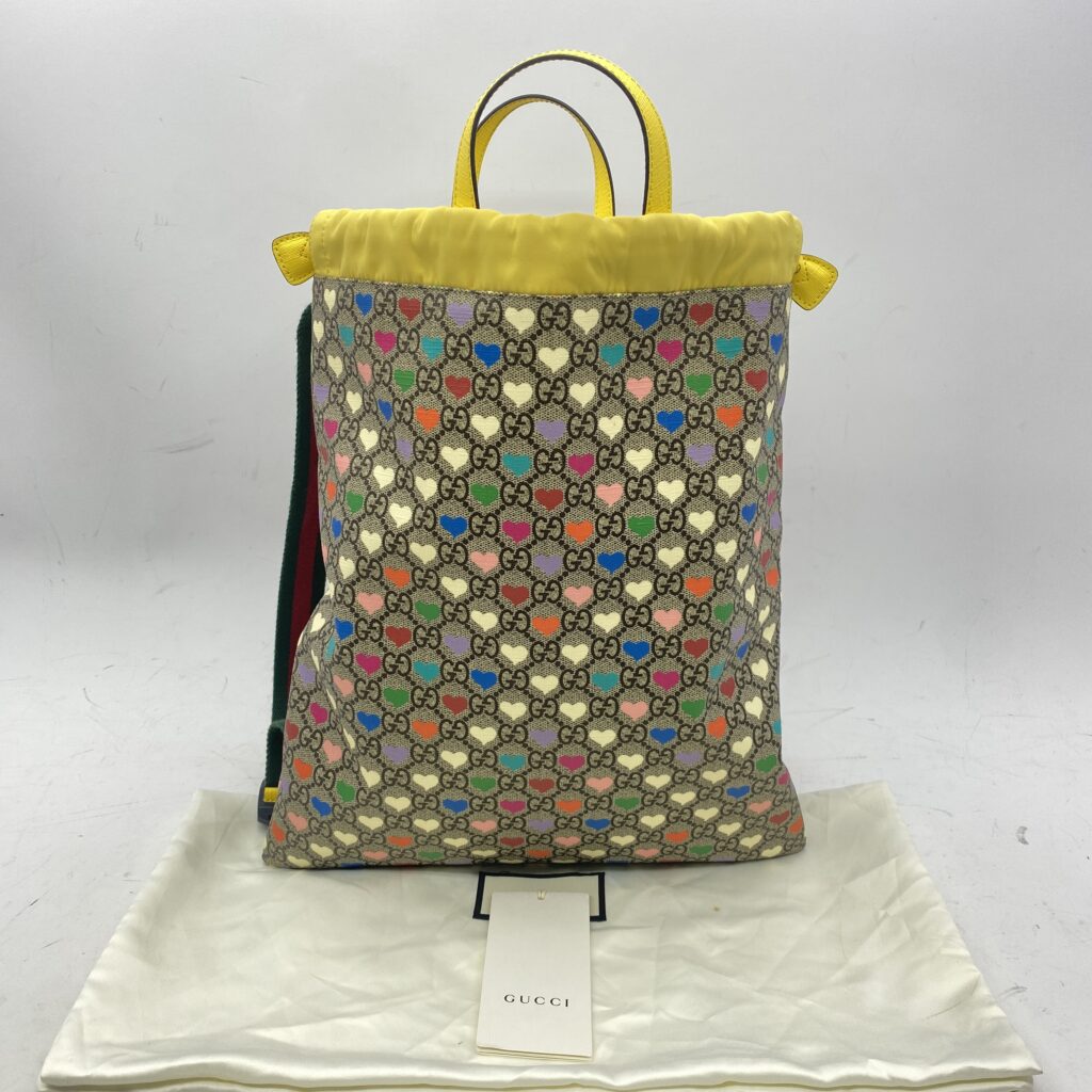 Gucci Kids Backpack GG Supreme Hearts Multicolors