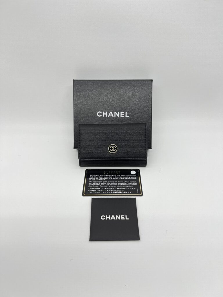 Chanel Flap Key Holder Black GHW