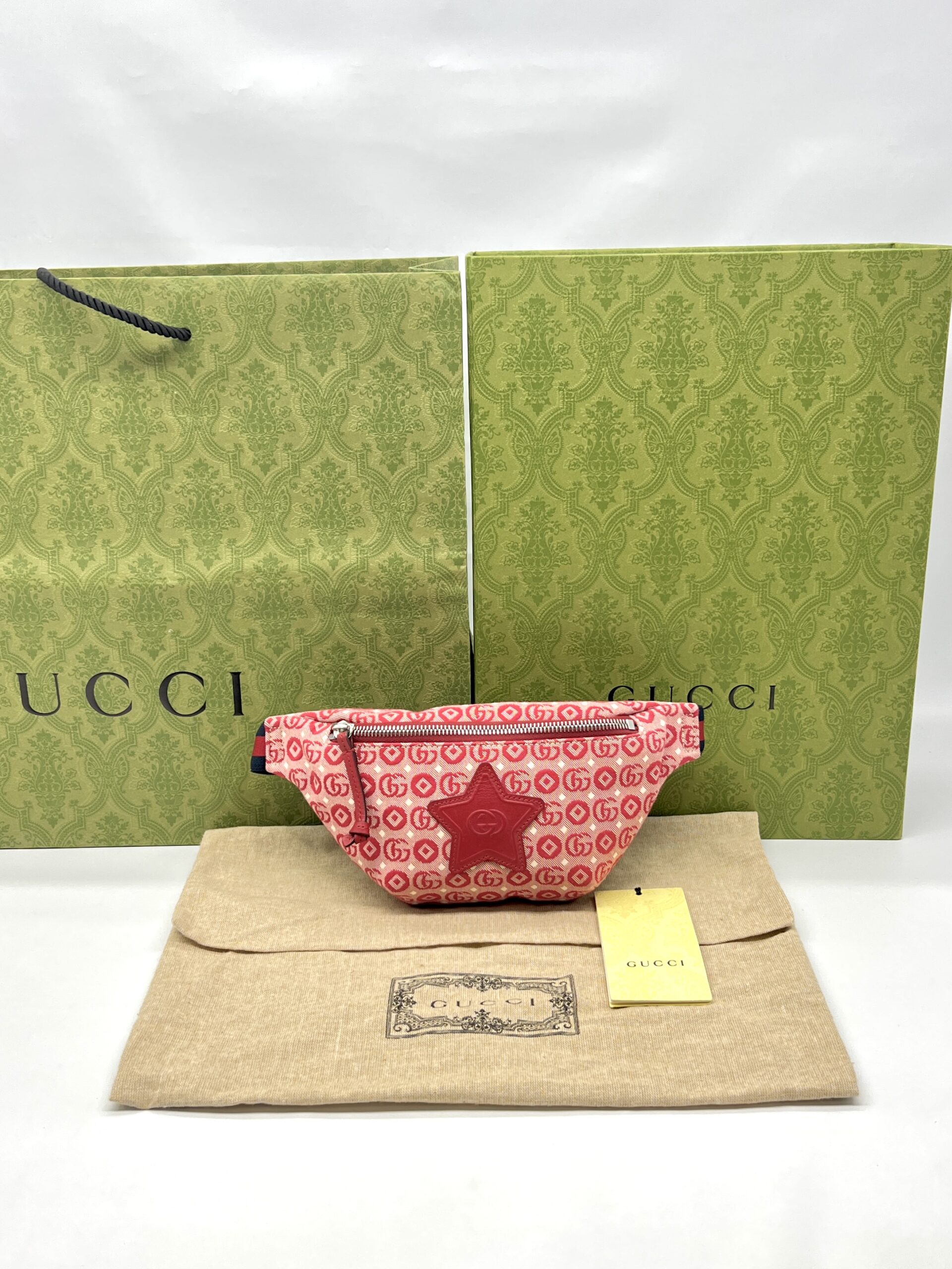 Gucci Children Bumbag Canvas GG Red Star