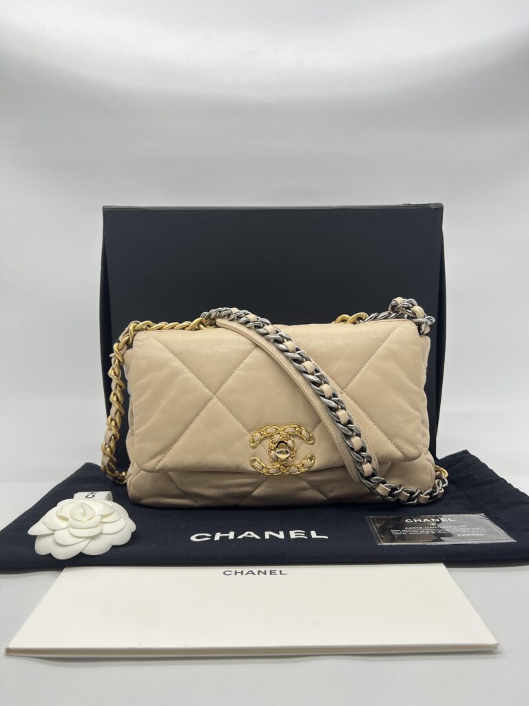 Chanel  C19 Small Lambskin Beige GHW