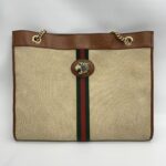 Gucci Rajah Tote Bah Canvas Beige Brown GHW