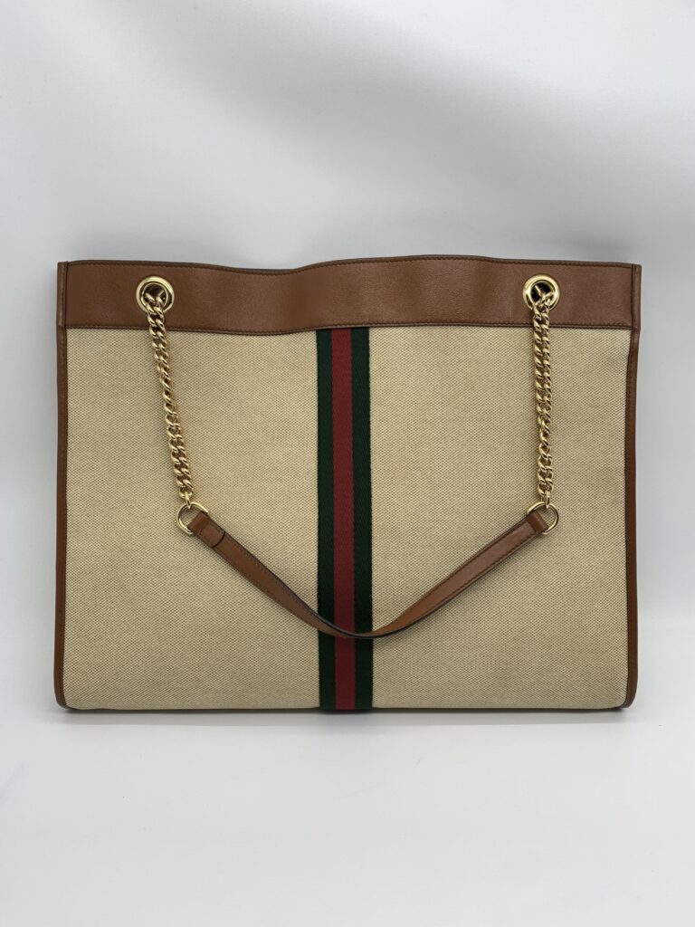 Gucci Rajah Tote Bah Canvas Beige Brown GHW