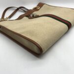 Gucci Rajah Tote Bah Canvas Beige Brown GHW