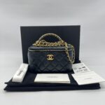 Chanel Vanity Top Handle With Lambskin Black GHW