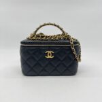 Chanel Vanity Top Handle With Lambskin Black GHW