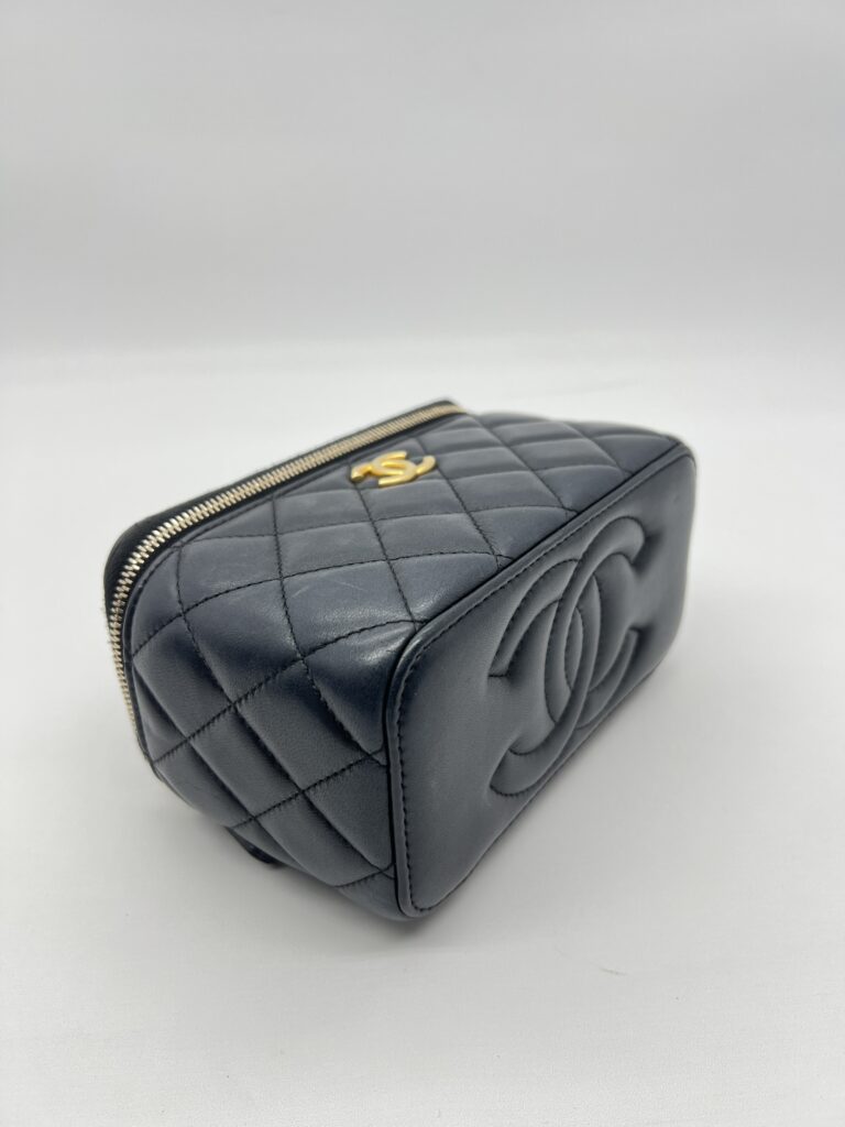Chanel Vanity Top Handle With Lambskin Black GHW
