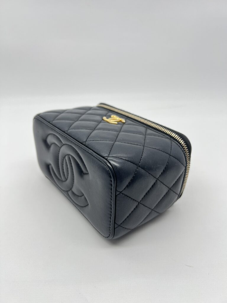 Chanel Vanity Top Handle With Lambskin Black GHW