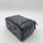 Chanel Vanity Top Handle With Lambskin Black GHW
