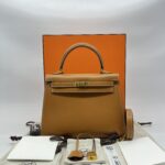 Hermes Kelly 25 Natural Sable Butler Sellier GHW