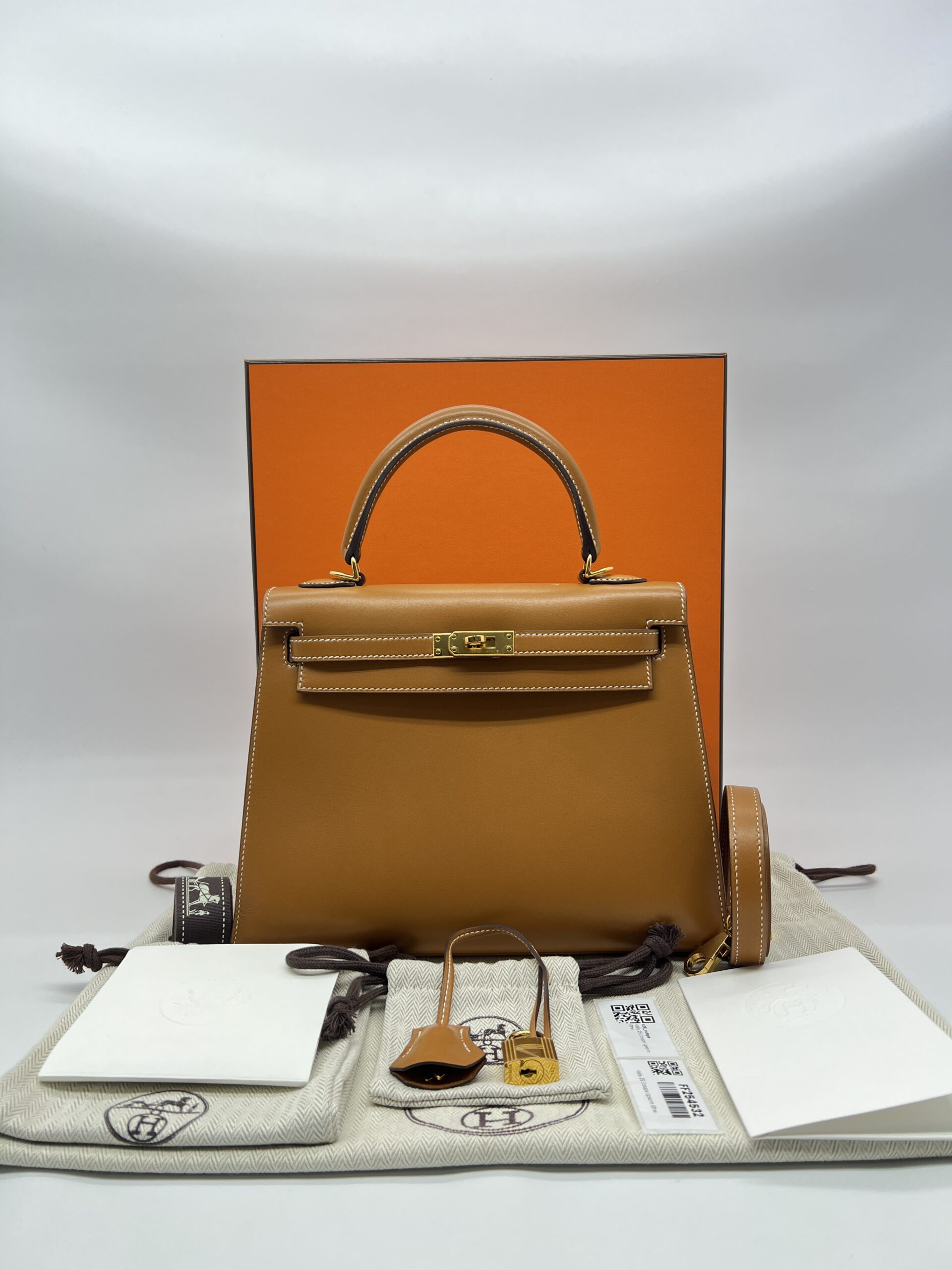 Hermes Kelly 25 Natural Sable Butler Sellier GHW