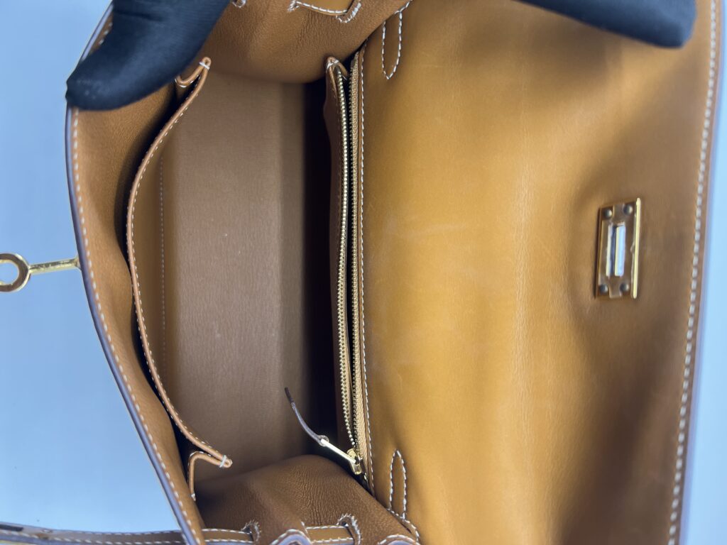 Hermes Kelly 25 Natural Sable Butler Sellier GHW
