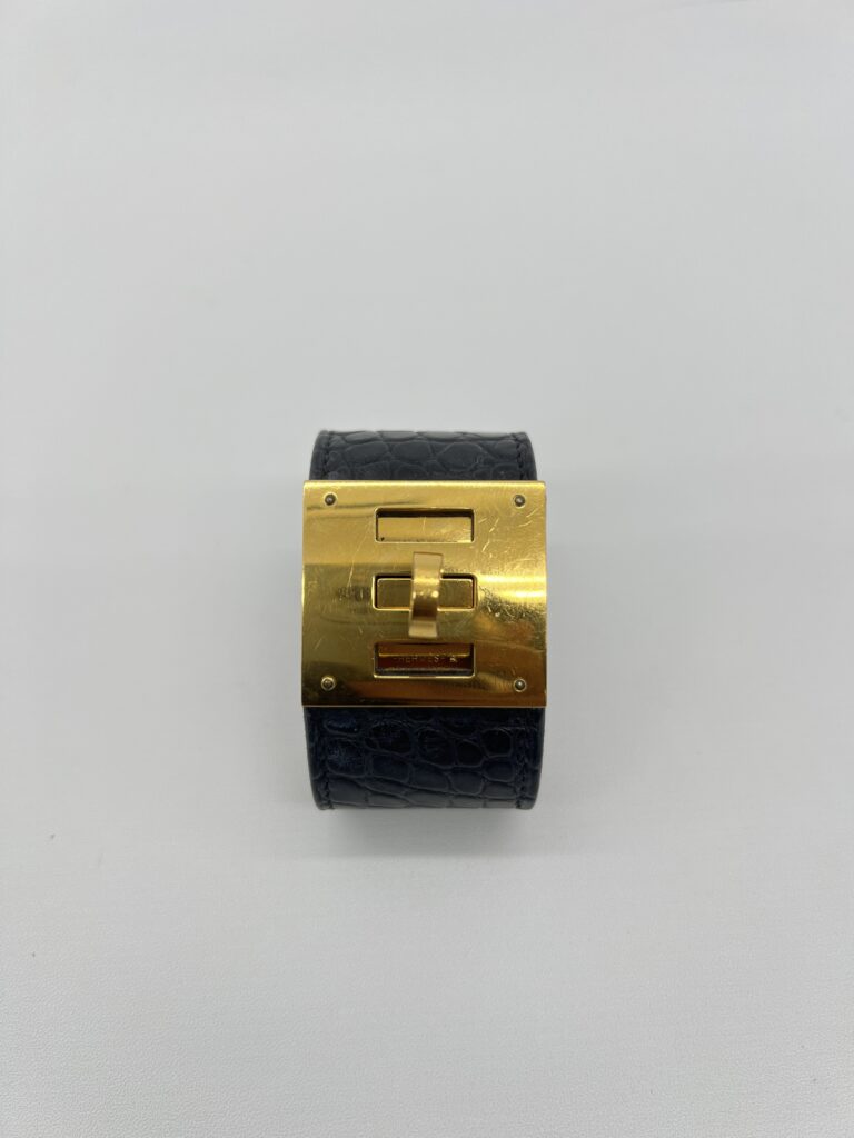 Hermes Kelly Dog Croco Noir GHW