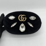 Gucci Marmont Belt Bag Giant Crystal Velvet Black GHW