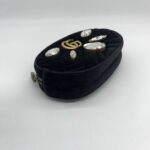 Gucci Marmont Belt Bag Giant Crystal Velvet Black GHW