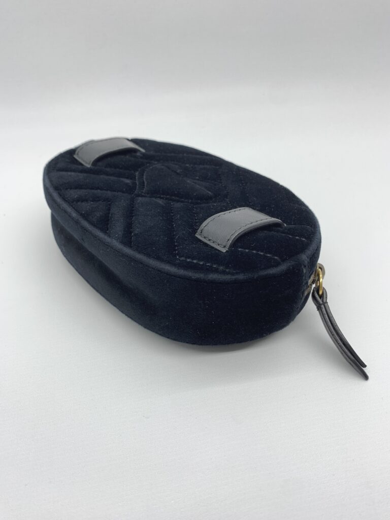 Gucci Marmont Belt Bag Giant Crystal Velvet Black GHW
