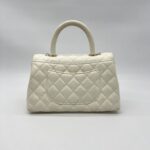 Chanel Small Coco Handle Caviar White LGHW