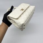 Chanel Small Coco Handle Caviar White LGHW