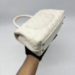 Chanel Small Coco Handle Caviar White LGHW