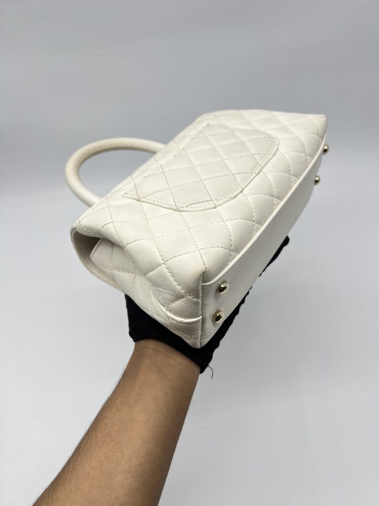 Chanel Small Coco Handle Caviar White LGHW