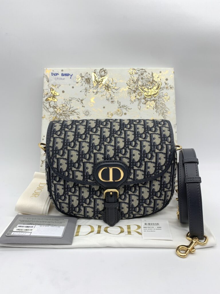 Dior Bobby Medium Canvas Oblique Blue GHW