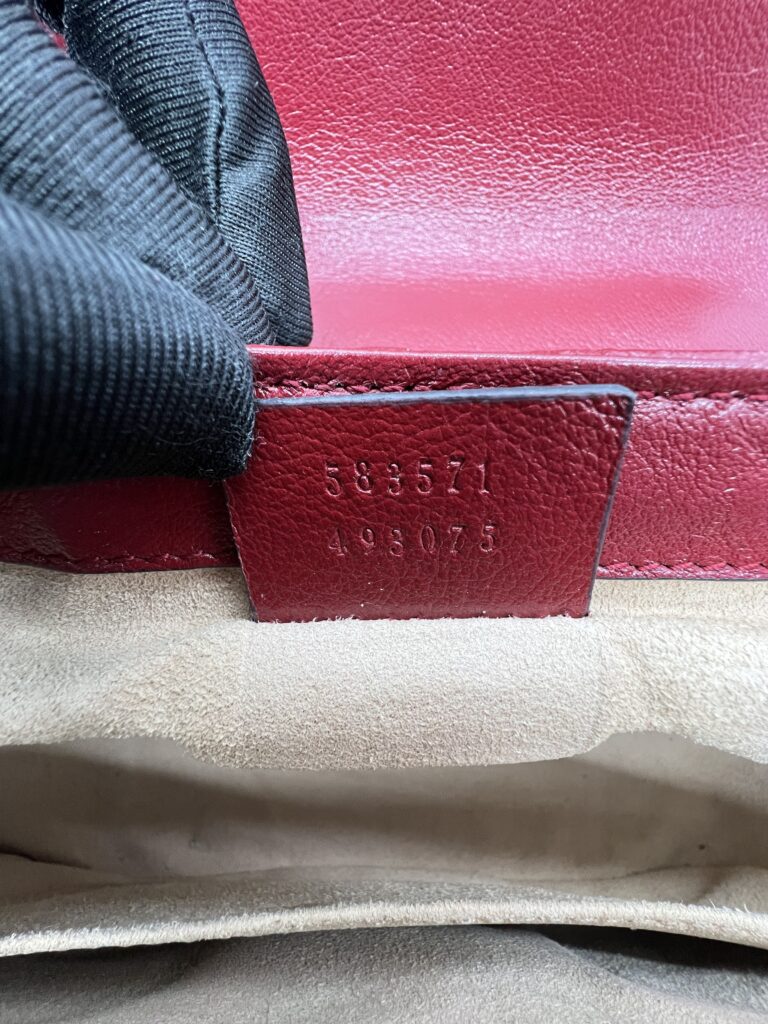 Gucci Mini Marmont Top Handle Black List Red GHW