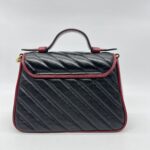 Gucci Mini Marmont Top Handle Black List Red GHW