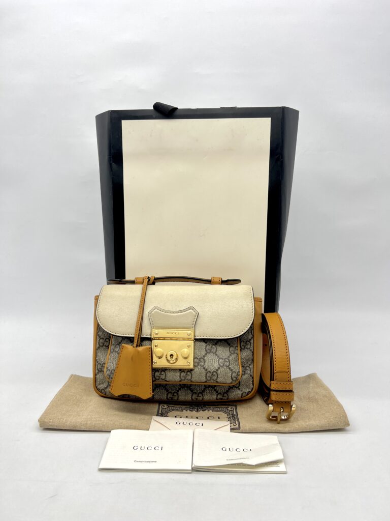 Gucci Padlock Slingbag GG Supreme Ivory Saffran GHW