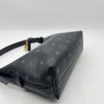 MCM Aren Visetos Hobo Bag Black GHW