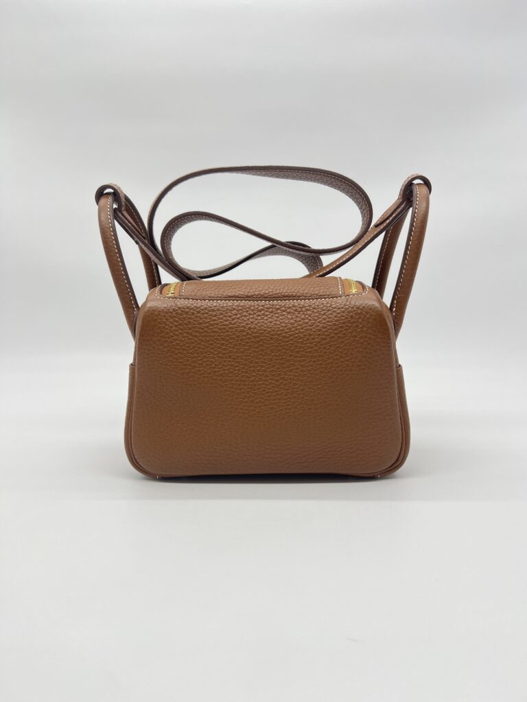 Hermes Mini Lindy Clemence Gold GHW
