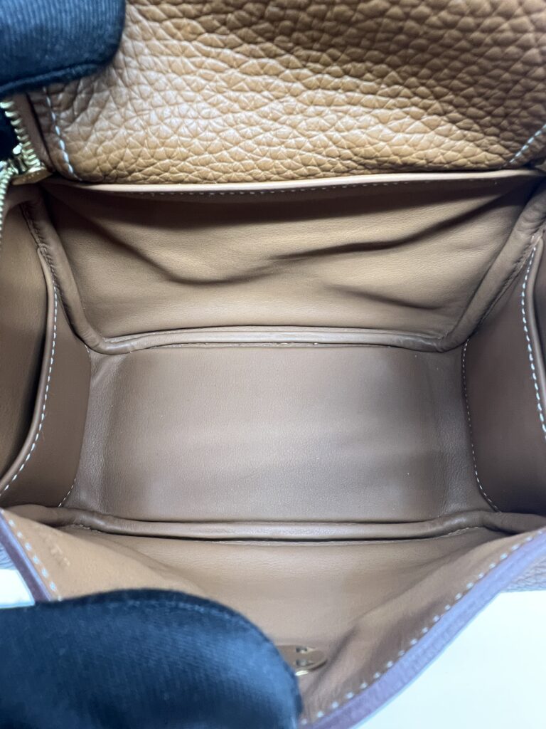 Hermes Mini Lindy Clemence Gold GHW