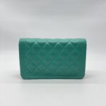 Chanel Boy Wallet On Chain Green GHW