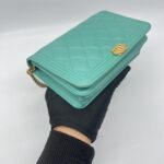 Chanel Boy Wallet On Chain Green GHW