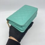 Chanel Boy Wallet On Chain Green GHW