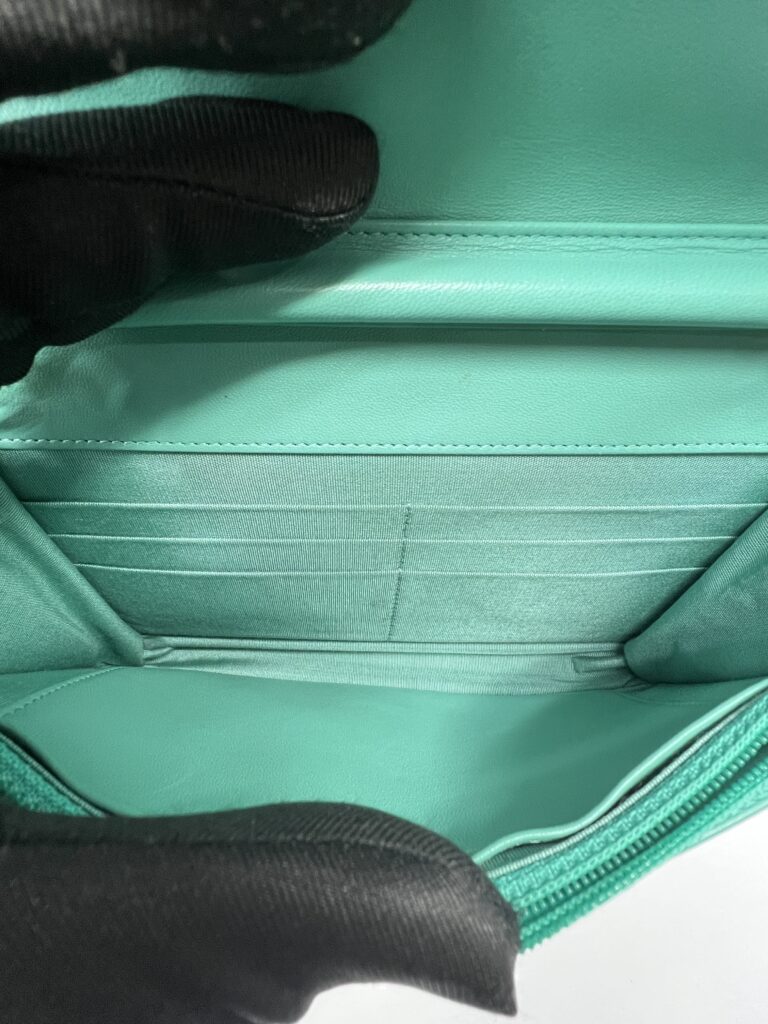 Chanel Boy Wallet On Chain Green GHW