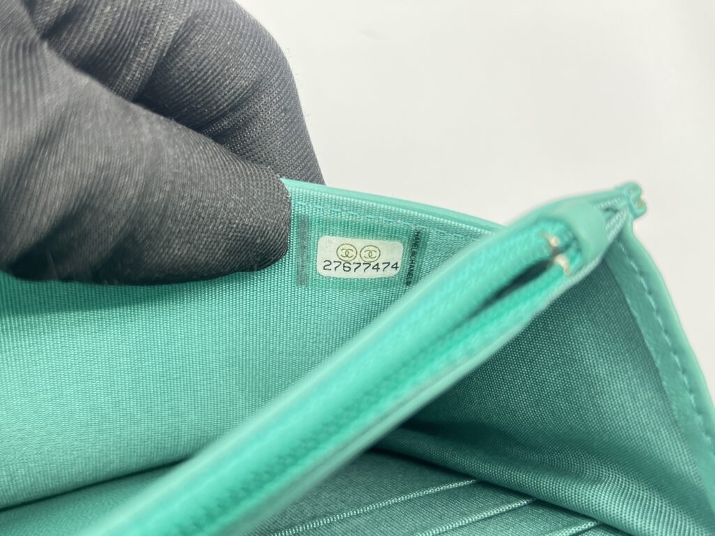 Chanel Boy Wallet On Chain Green GHW
