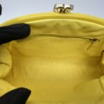 Chanel Timeless Clutch Lambskin Yellow GHW