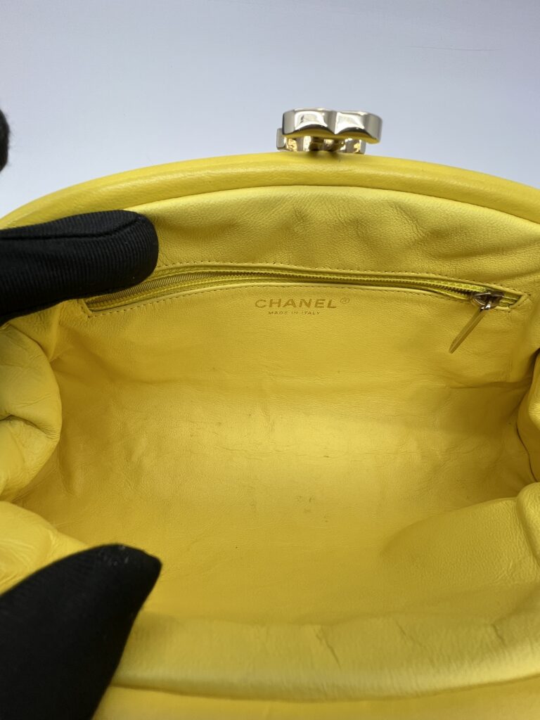 Chanel Timeless Clutch Lambskin Yellow GHW